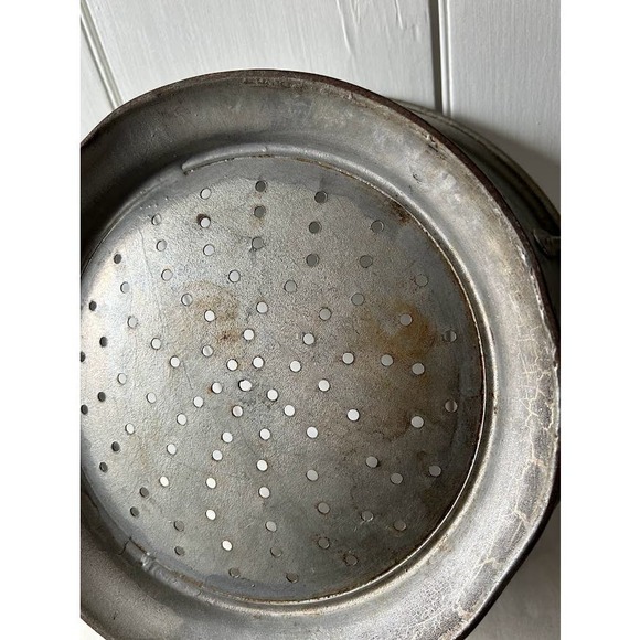 Antique dairy strainer kitchen colander oversized with handles barn find - Picture 5 of 8